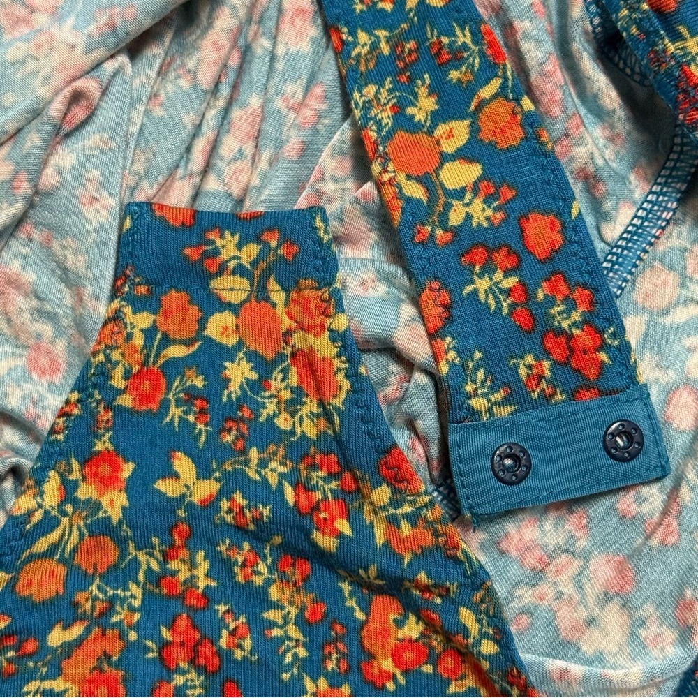 Intimately by Free People Kaya Printed Bodysuit Blue Multi Floral Size Medium - Picture 7 of 10
